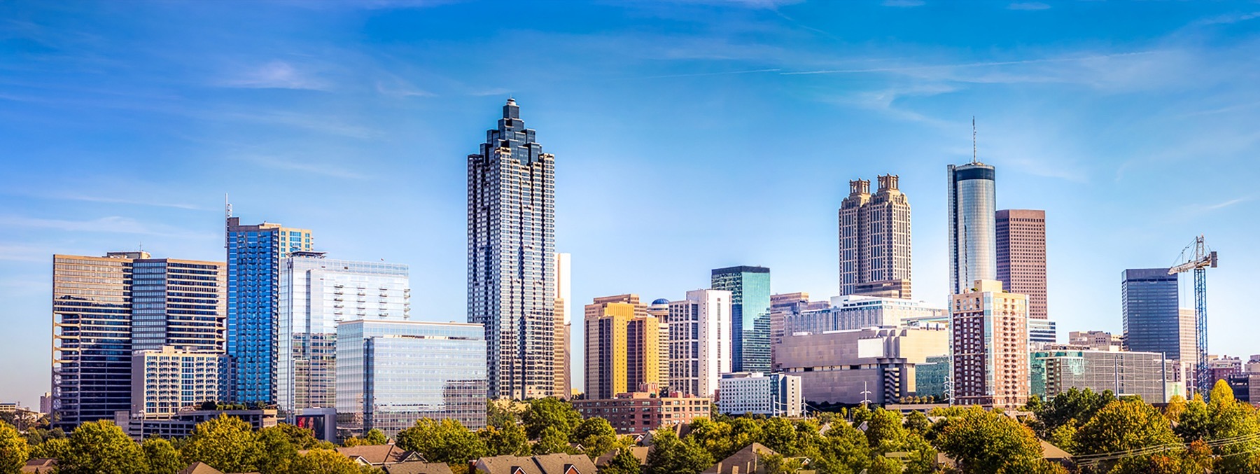 Atlanta, Georgia city skyline served by Auben Realty property managers