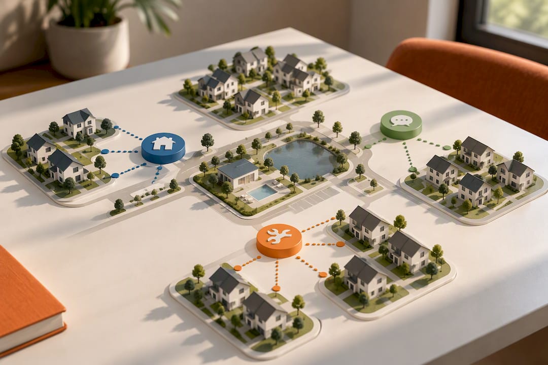 Illustration of property management operational pods