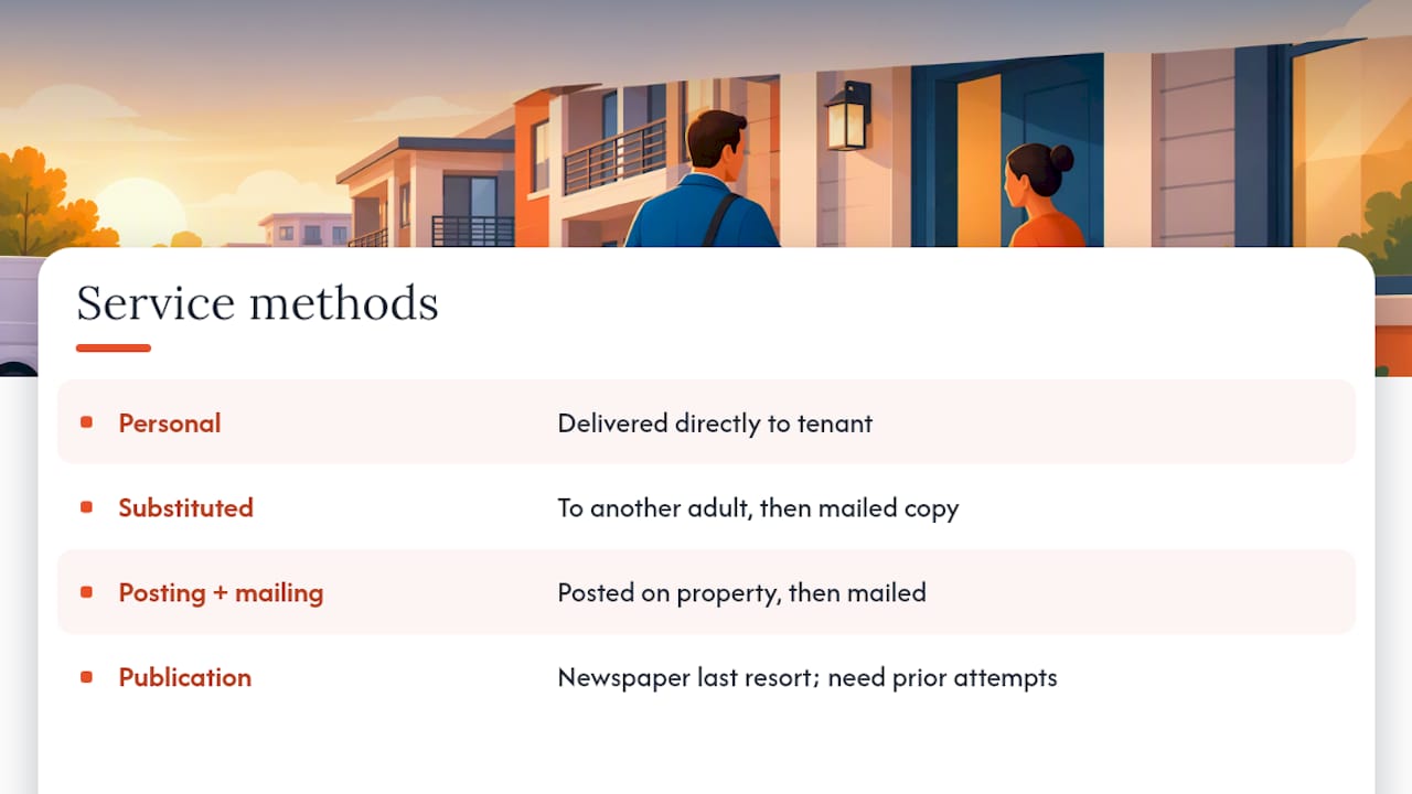 Service of process: methods and where they go wrong — overview diagram