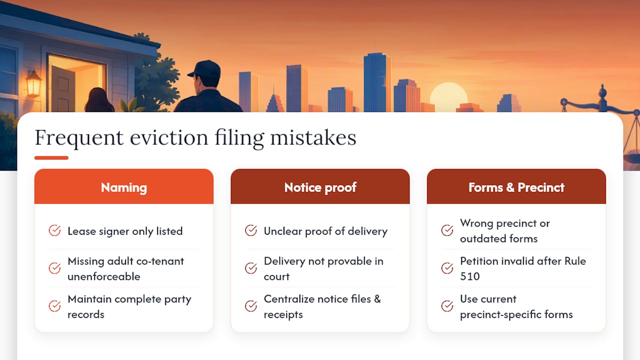 Three eviction filing errors and operational controls